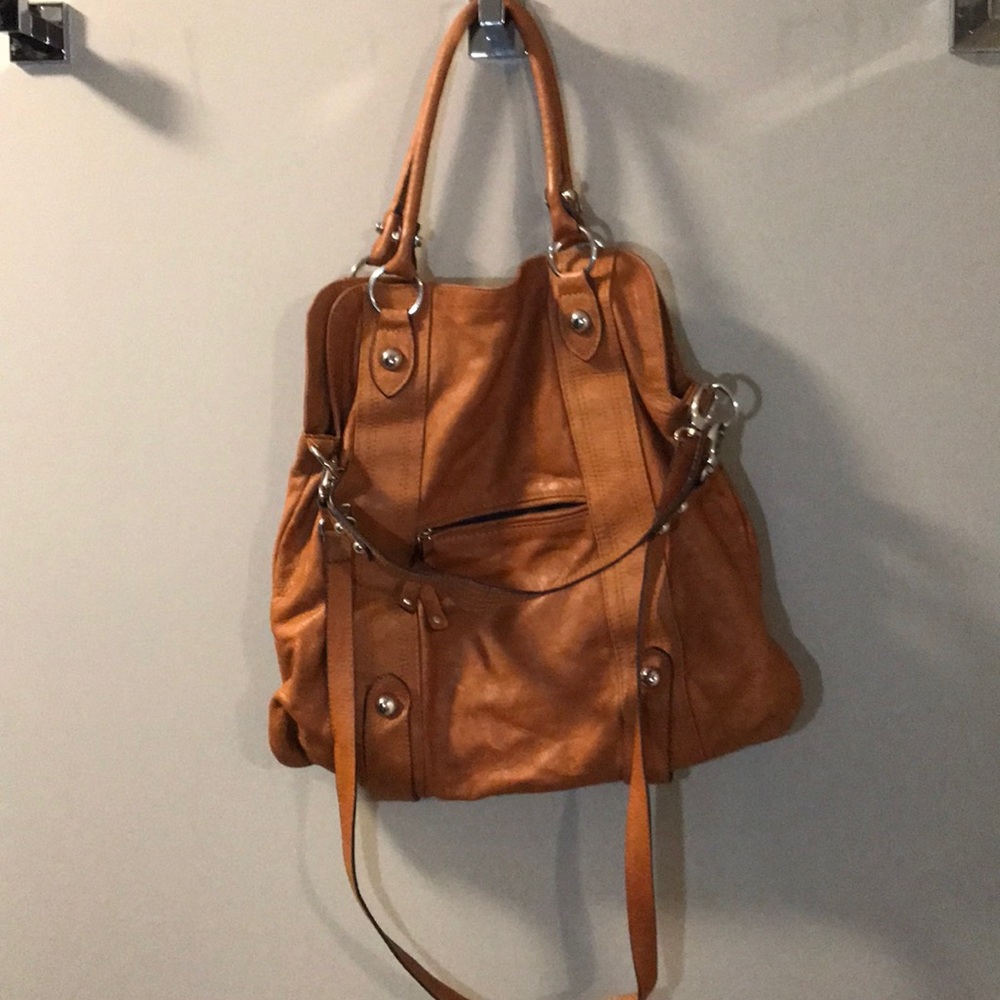 Brown calf skin leather bag